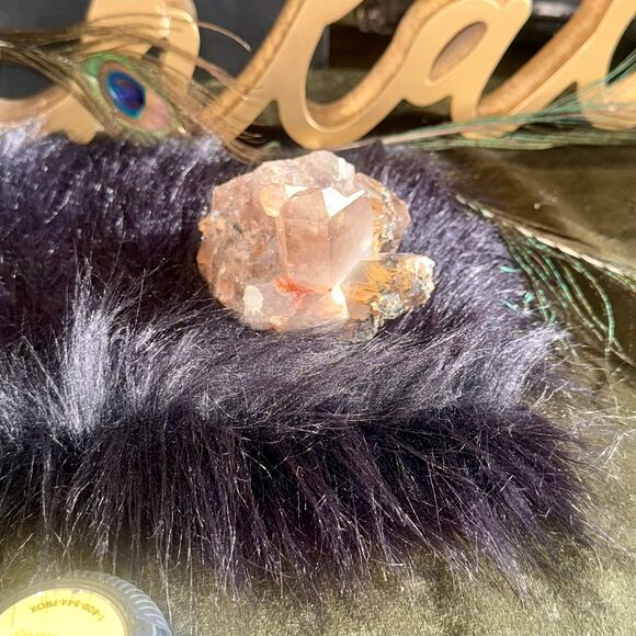 Premier Brazilian Rutilated Smokey Quartz & Tourmaline Showpiece 320 g, 4″×2.5″ - Picture 6 of 7